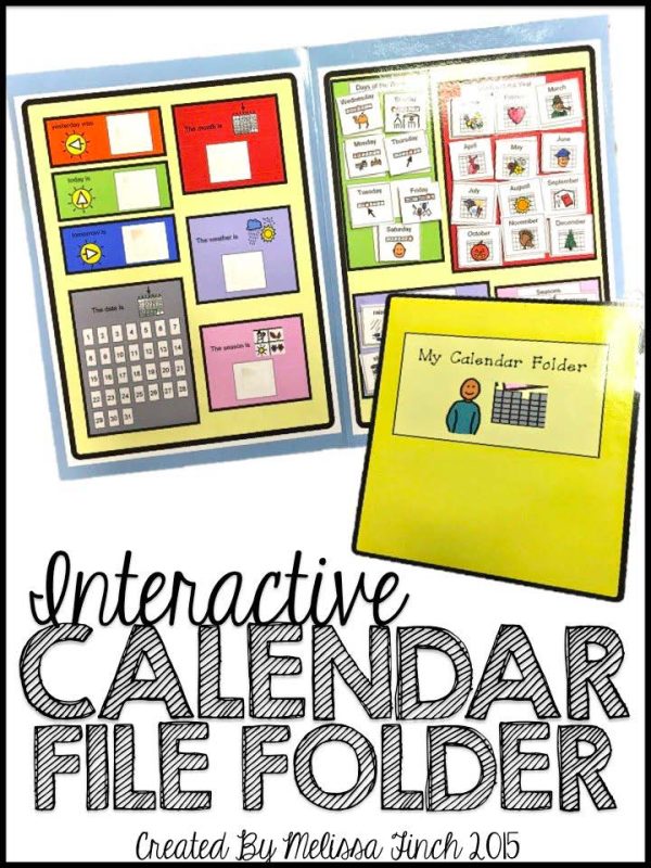 Calendar File Folder- Interactive Activities for Students with Autism