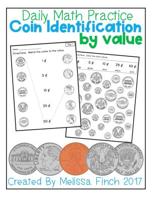 Coin Identification by Value- Daily Math Practice