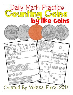 Counting Like Coins up to $1.00- Daily Math Practice