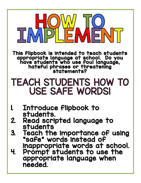 Safe Word Flipbook for Students With Special Needs - Image 2
