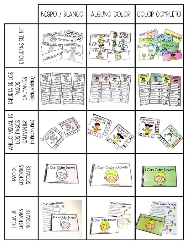 SPANISH Calm Down Kit- Visual Behavioral Management Tools for the Primary Grades - Image 4