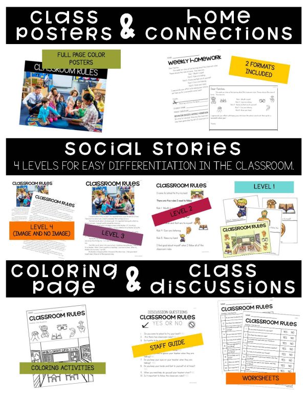 Classroom Rules- Behavior Basics Curriculum for Special Education - Image 6