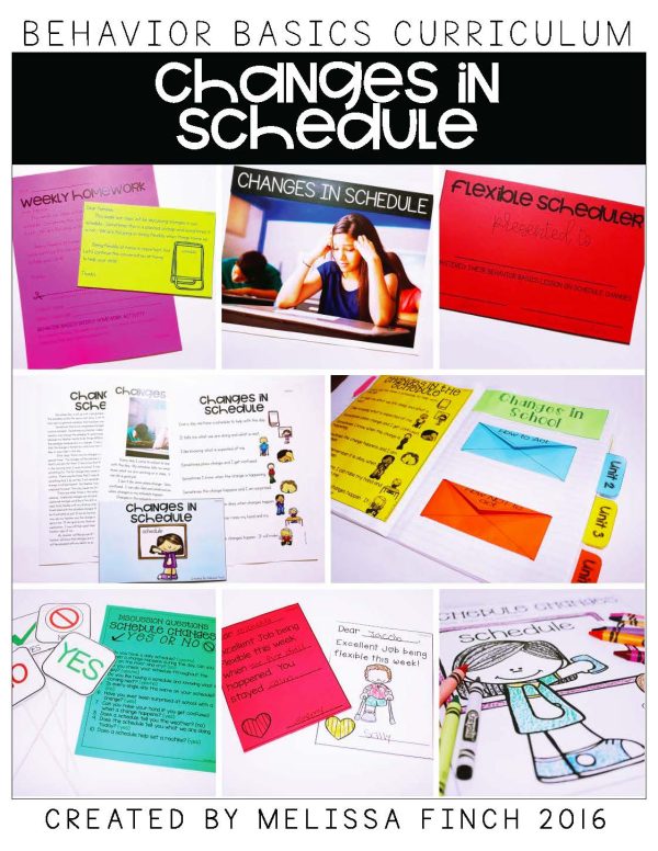 Changes in Schedules- Behavior Basics Program for Special Education