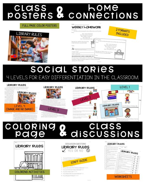 Library Rules- Behavior Basics Program for Special Education - Image 7