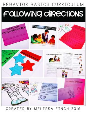 Following Directions- Behavior Basics Program for Special Education