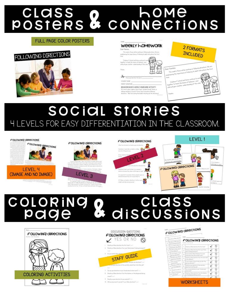 Following Directions- Behavior Basics Program for Special Education ...