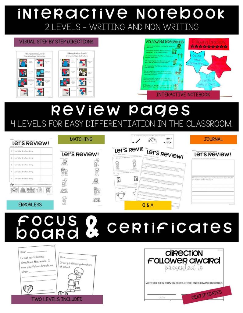 Following Directions- Behavior Basics Program for Special Education ...