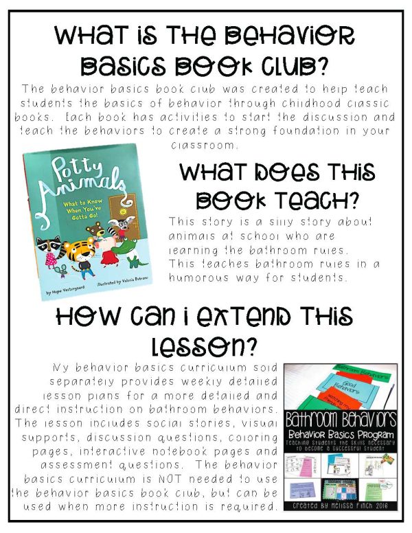 Potty Animals- Behavior Basics Book Club - Image 2