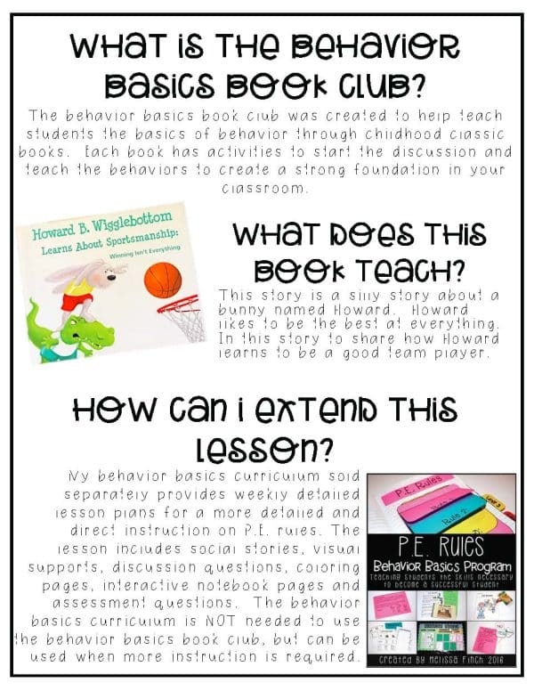 Howard B. Wigglebottom Learns About Sportsmanship- Behavior Basics Book Club - Image 4