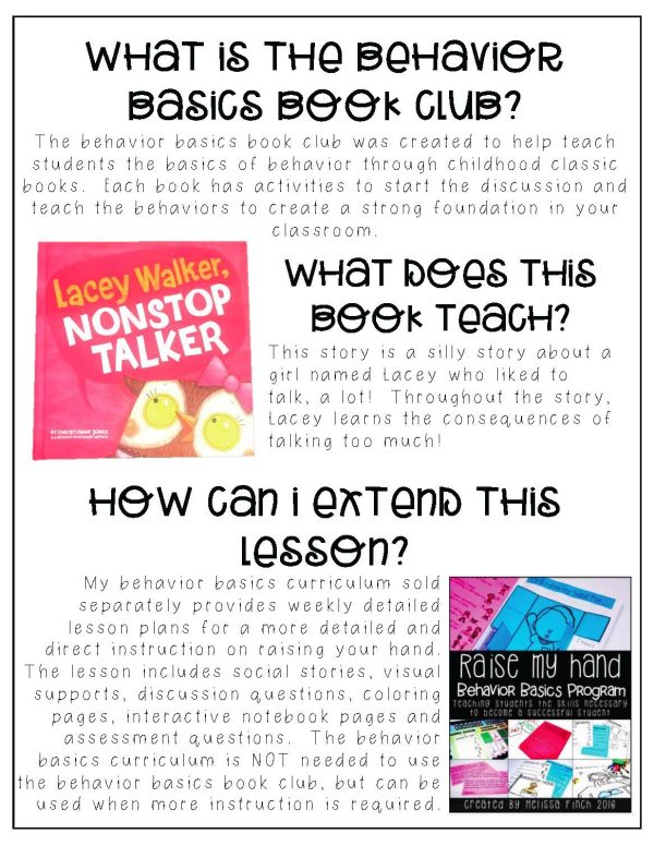 Lacey Walker, Nonstop Talker- Behavior Basics Book Club - Image 4