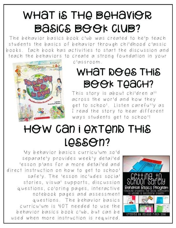 This Is The Way We Get To School- Behavior Basics Book Club - Image 4