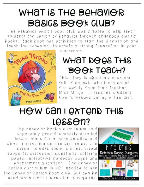 Miss Mingo And The Fire Drill- Behavior Basics Book Club - Image 4