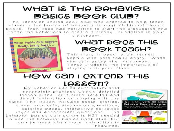 When Sophie Get's Angry- Behavior Basics Book Club - Image 4
