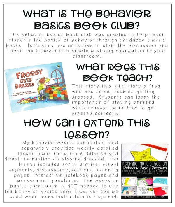 Froggy Get's Dressed- Behavior Basics Book Club - Image 4