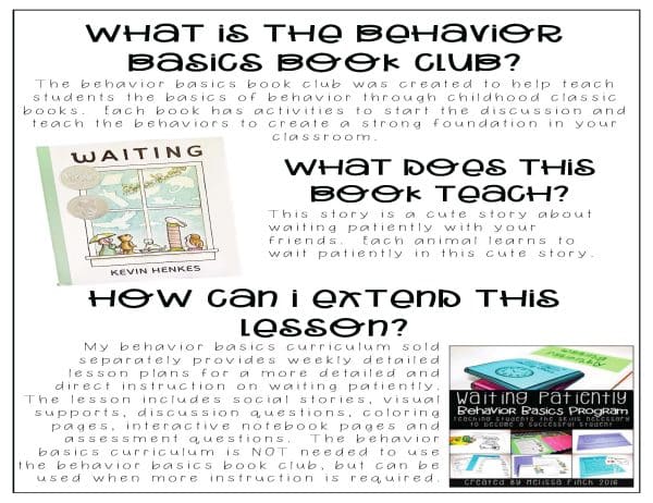 Waiting- Behavior Basics Book Club - Image 4