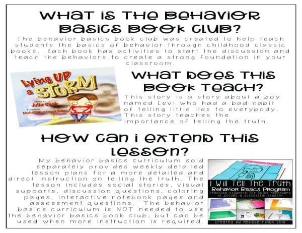 Lying Up A Storm- Behavior Basics Book Club - Image 2