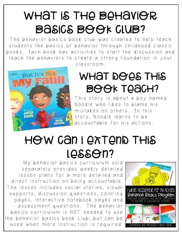 But It's Not My Fault!- Behavior Basics Book Club - Image 4
