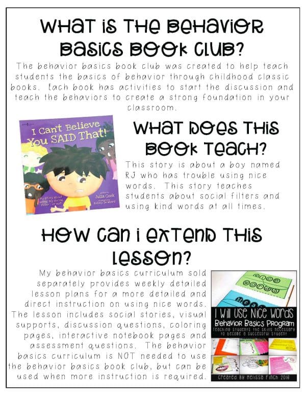 I Can't Believe You Said That!- Behavior Basics Book Club - Image 4