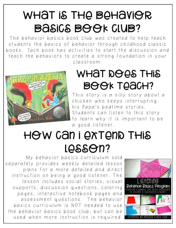 Interrupting Chicken- Behavior Basics Book Club - Image 2