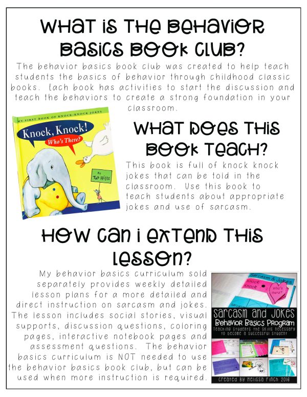 Knock, Knock, Who's There?- Behavior Basics Book Club - Image 2